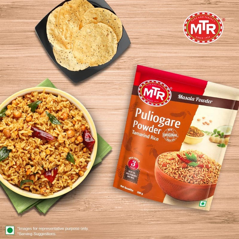 MTR Puliogare Powder - Authentic Indian Spice Blend of Tamarind, Coconut, Red Chilli, Jaggery, Peanuts, Coriander, Curry leaves and Sesame - Ideal for Tamarind Rice in 3 Easy Steps - 200g - Image 5